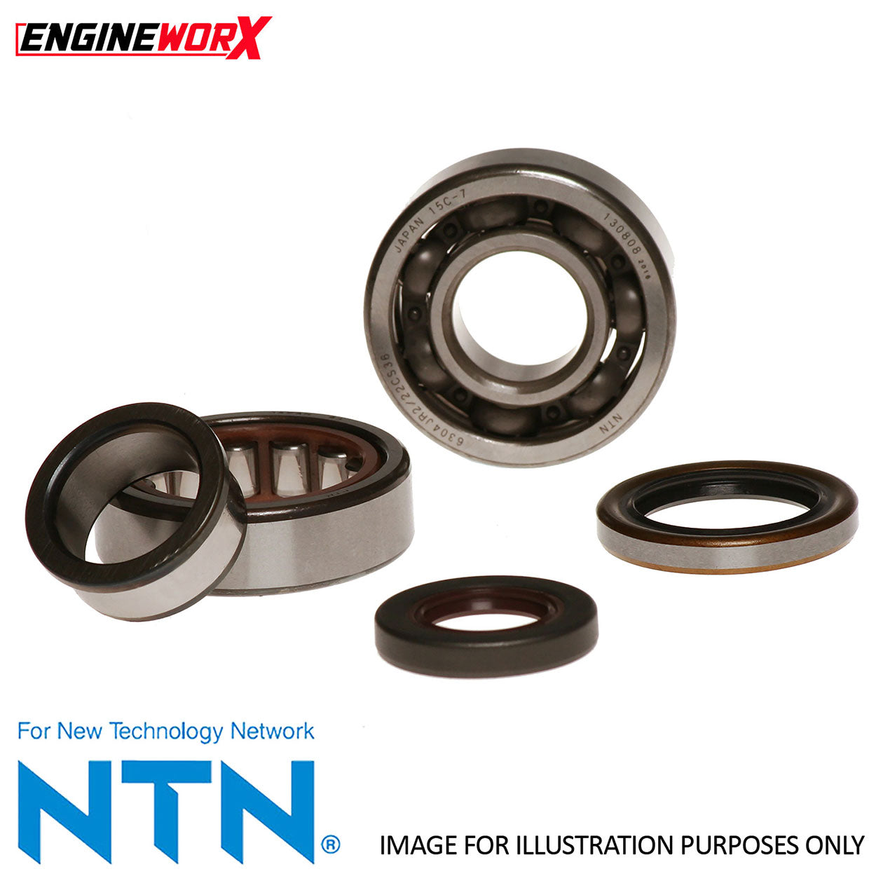 Engineworx Crankshaft Bearing and Seal Kit Kaw/Suz KX60/65 83-16 KX80