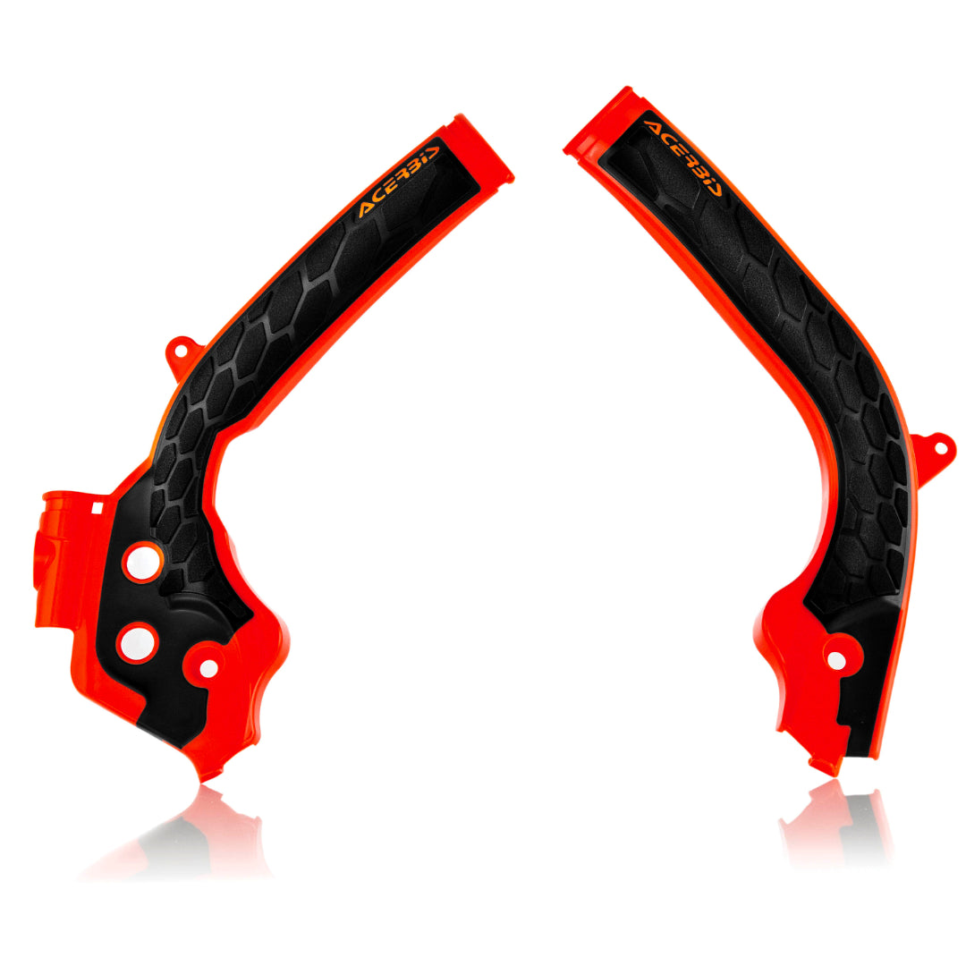 Acerbis X-Grip Frame Guards KTM SX 125/150 SXF 250/350/450 16-18 EXC/EXC-F 17-19, HUSKY TC 125 FC 250/350/450 16-18 TE/FE 17-19 Orange/Black