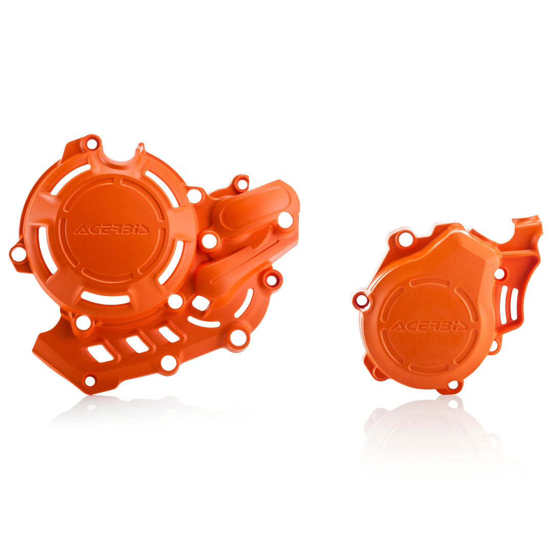 Acerbis X-Power Engine Cover Set KTM SXF 450 16-22, EXC-F 450 17-23, HUSKY FC 450 16-22, FE 450 17-23 Orange