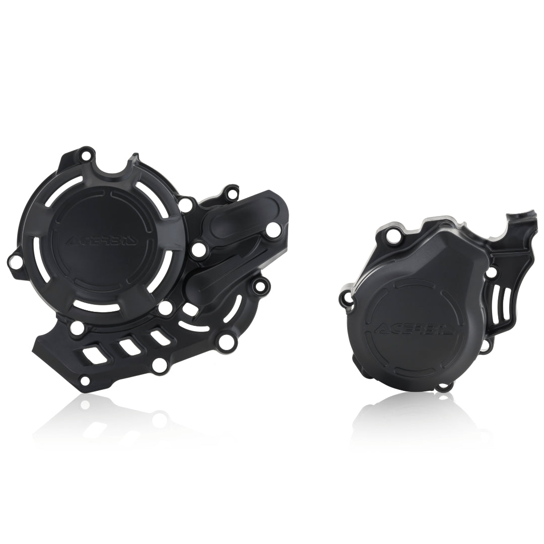 Acerbis X-Power Engine Cover Set KTM SXF 450 16-22, EXC-F 450 17-23, HUSKY FC 450 16-22, FE 450 17-23 Black