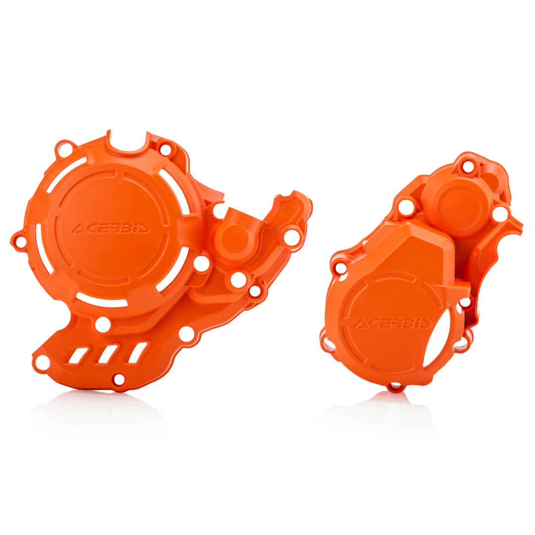 Acerbis X-Power Engine Cover Set KTM EXC-F 250/350 17-23, HUSKY FE 250/350 17-23, GAS GAS EC 250F/350F 21-23 Orange