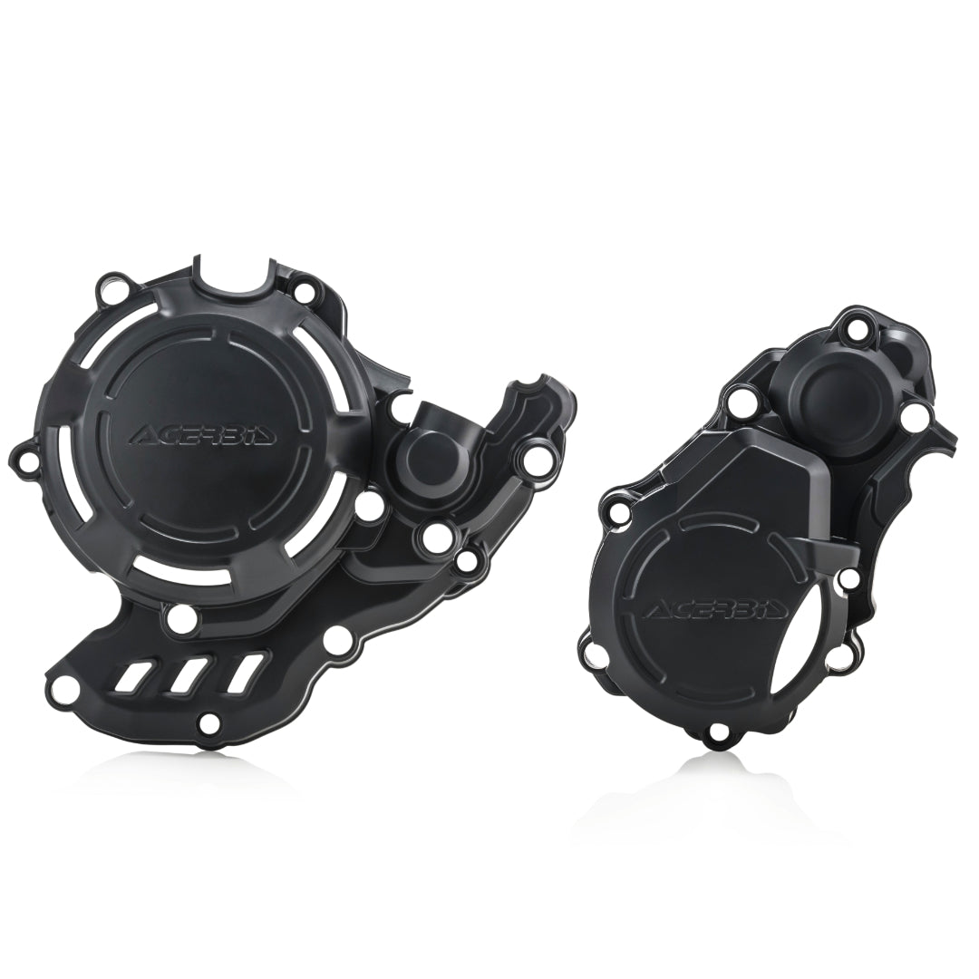 Acerbis X-Power Engine Cover Set KTM EXC-F 250/350 17-23, HUSKY FE 250/350 17-23, GAS GAS EC 250F/350F 21-23 Black