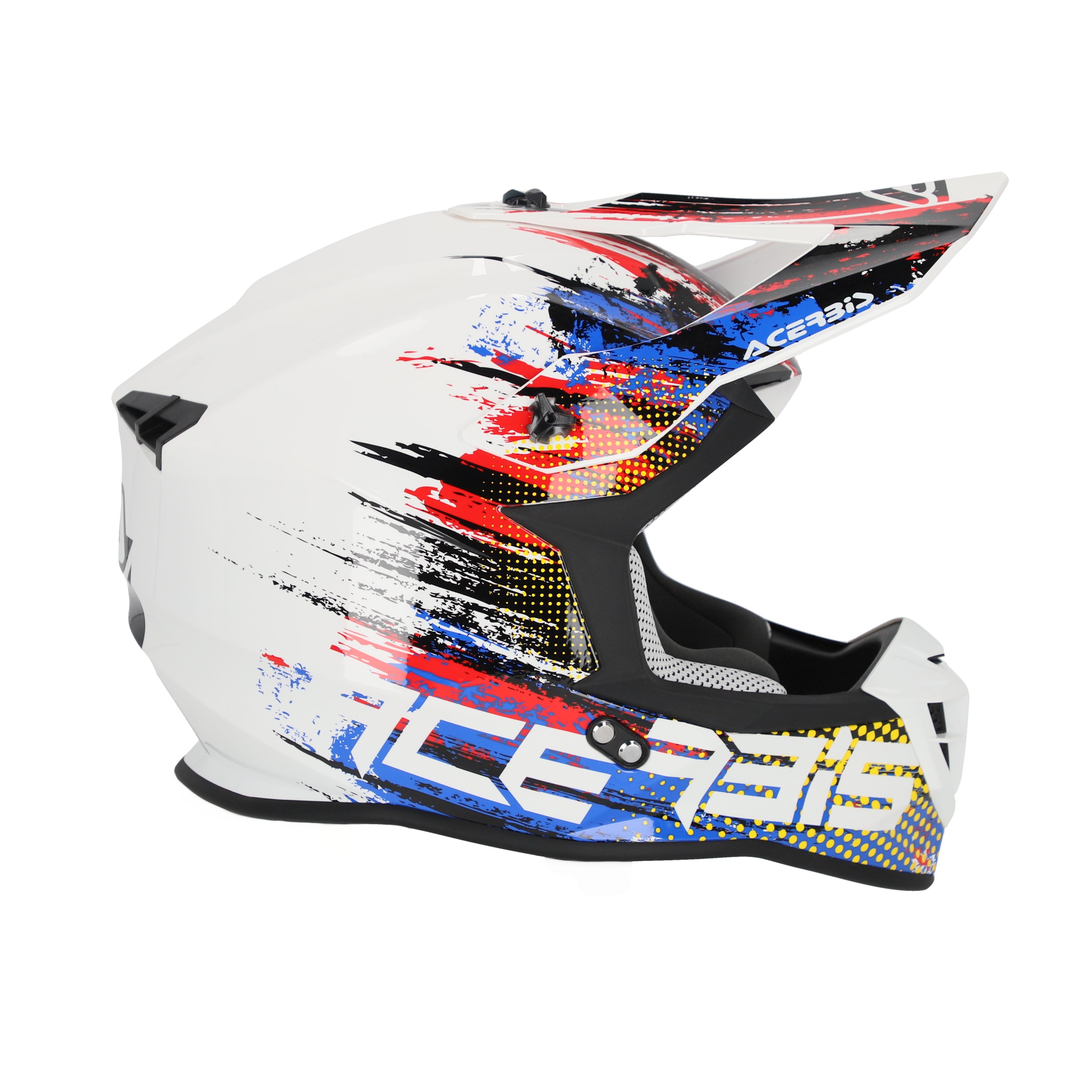 Acerbis Linear Graphic MX Helmet Glossy White/Blue/Red