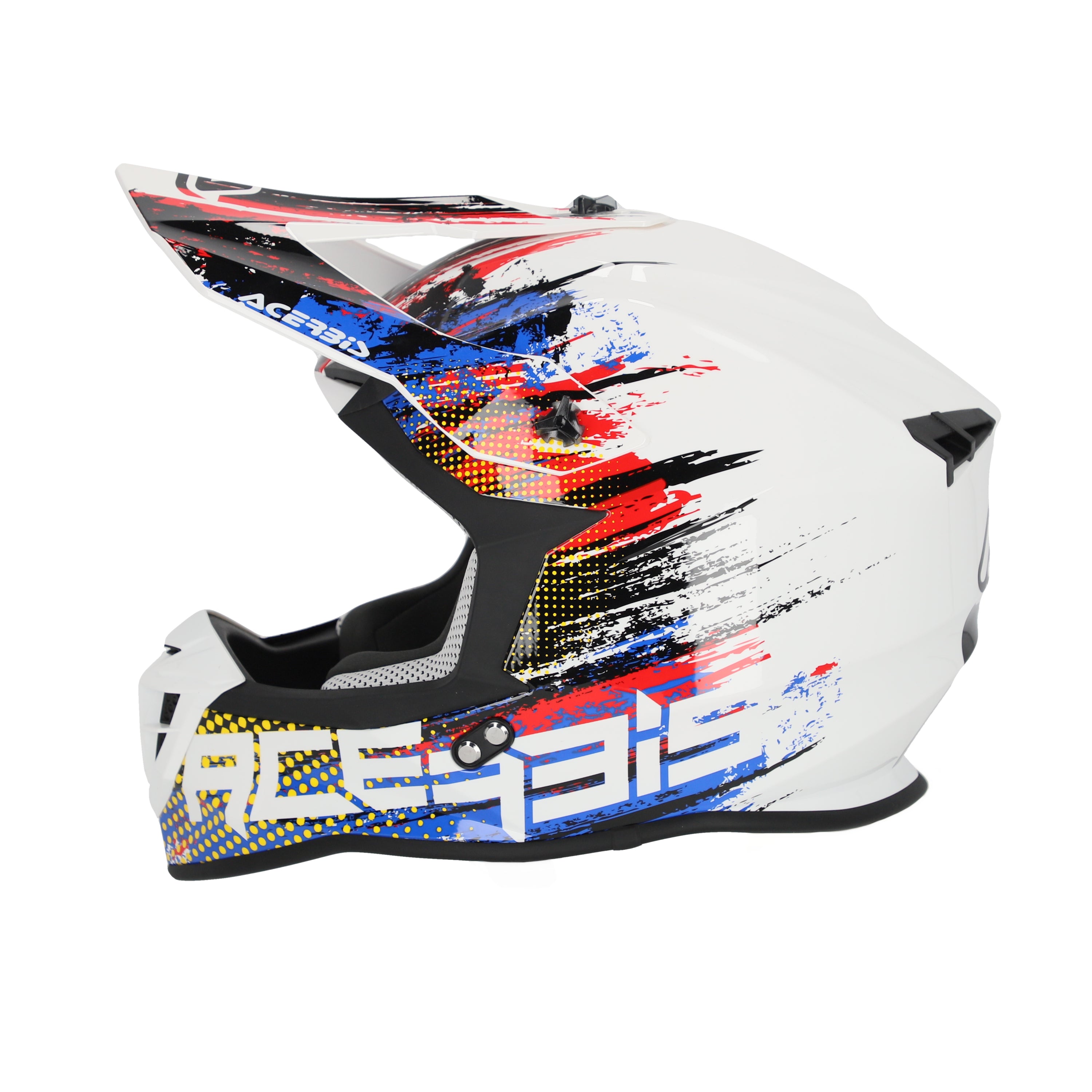 Acerbis Linear Graphic MX Helmet Glossy White/Blue/Red