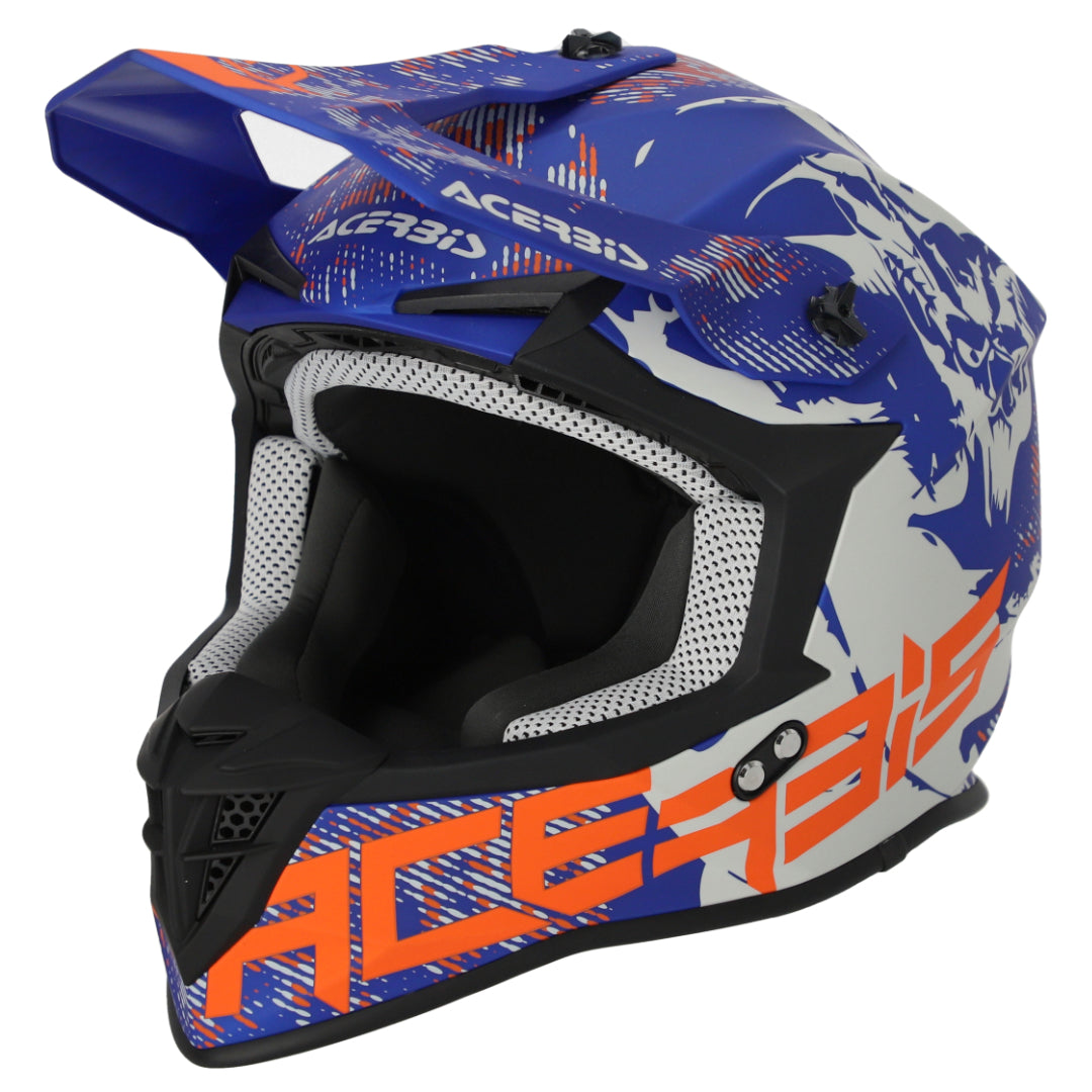 Acerbis Linear Graphic MX Helmet Matte Grey/Blue