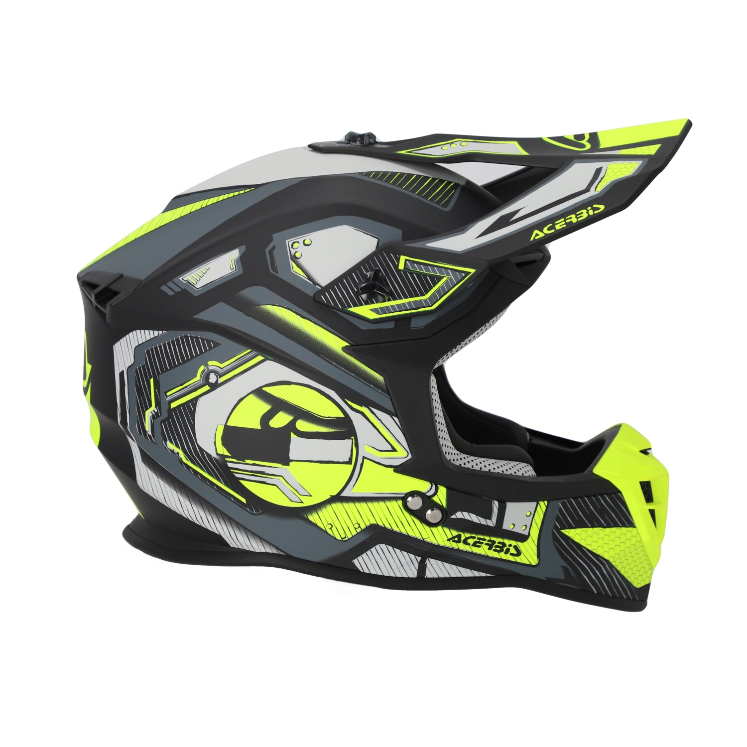 Acerbis Linear Graphic MX Helmet Matte Black/Fluo Yellow