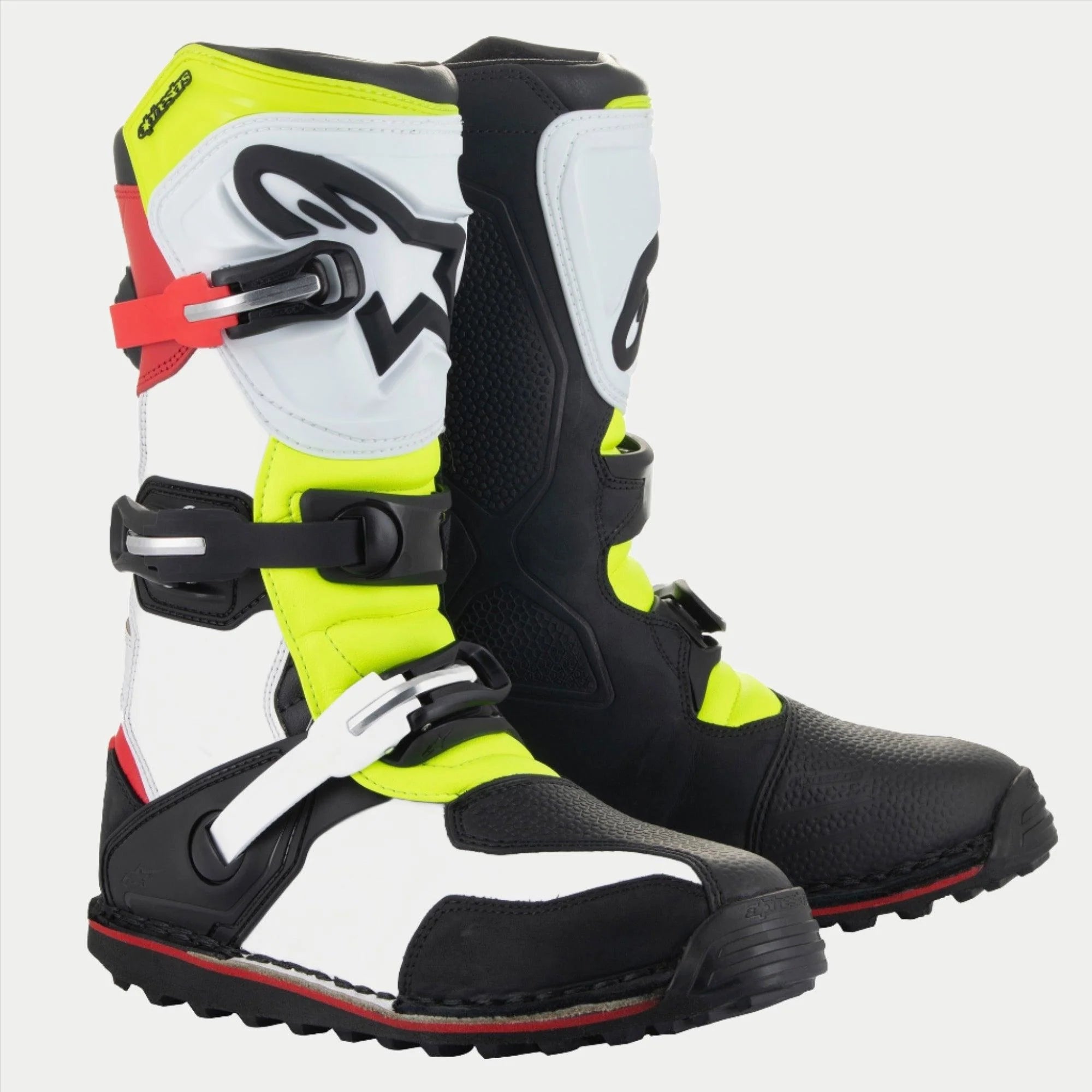 Alpinestars Tech-T Trials Boots White/Red/Yellow Fluo/Black