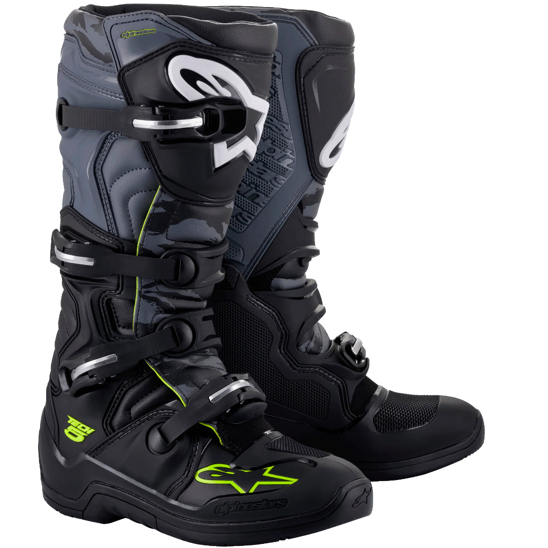 Alpinestars Tech 5 Motocross Boots Black/Cool Grey/Yellow Flo