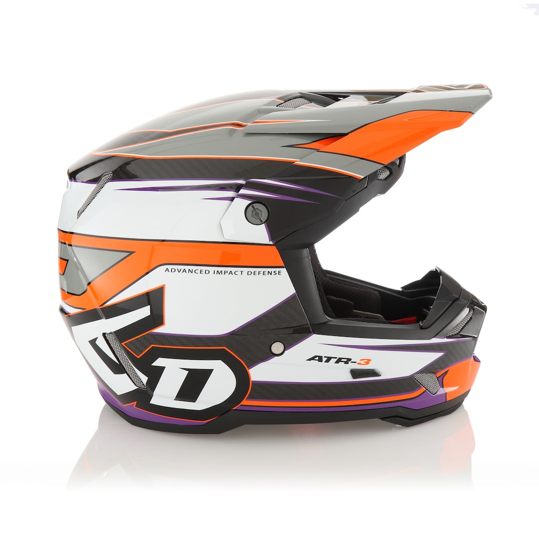 6D ATR-3 MX Helmet Hyper Gloss Neon Orange/Purple