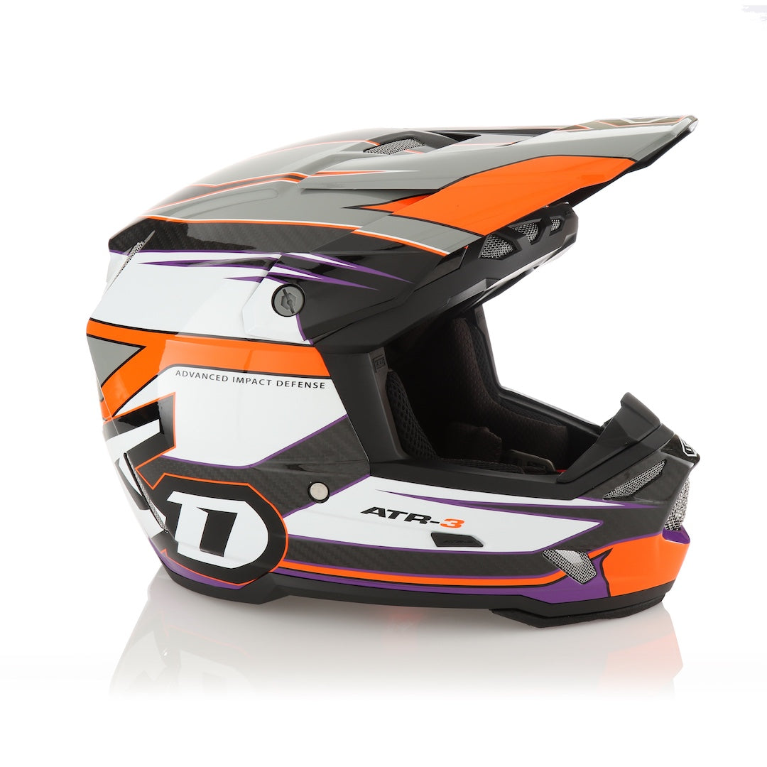 6D ATR-3 MX Helmet Hyper Gloss Neon Orange/Purple