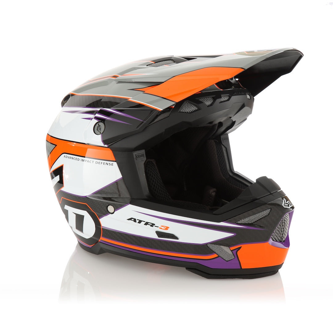 6D ATR-3 MX Helmet Hyper Gloss Neon Orange/Purple