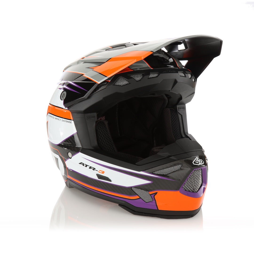 6D ATR-3 MX Helmet Hyper Gloss Neon Orange/Purple