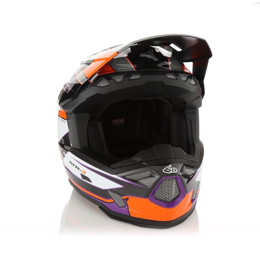 6D ATR-3 MX Helmet Hyper Gloss Neon Orange/Purple