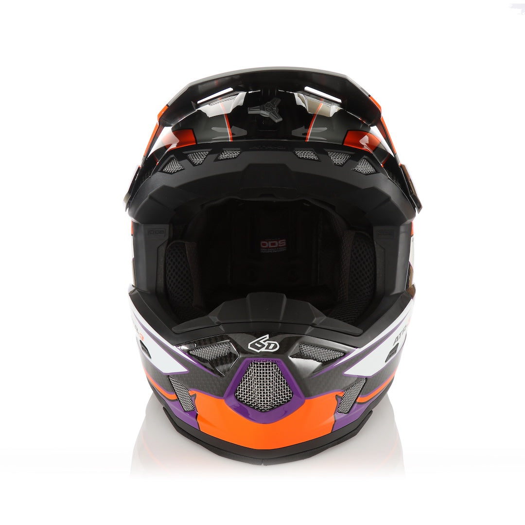 6D ATR-3 MX Helmet Hyper Gloss Neon Orange/Purple