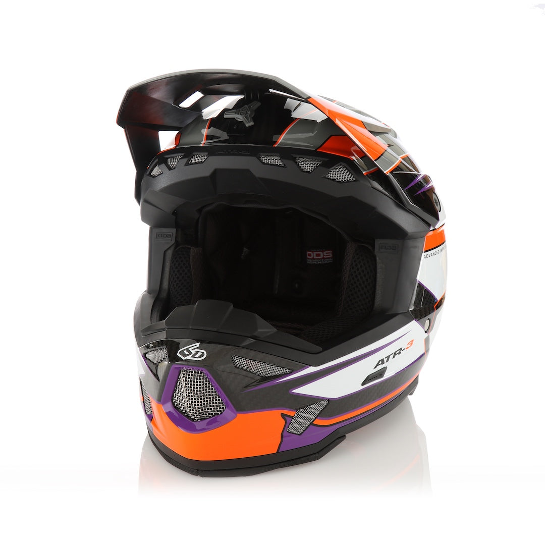 6D ATR-3 MX Helmet Hyper Gloss Neon Orange/Purple