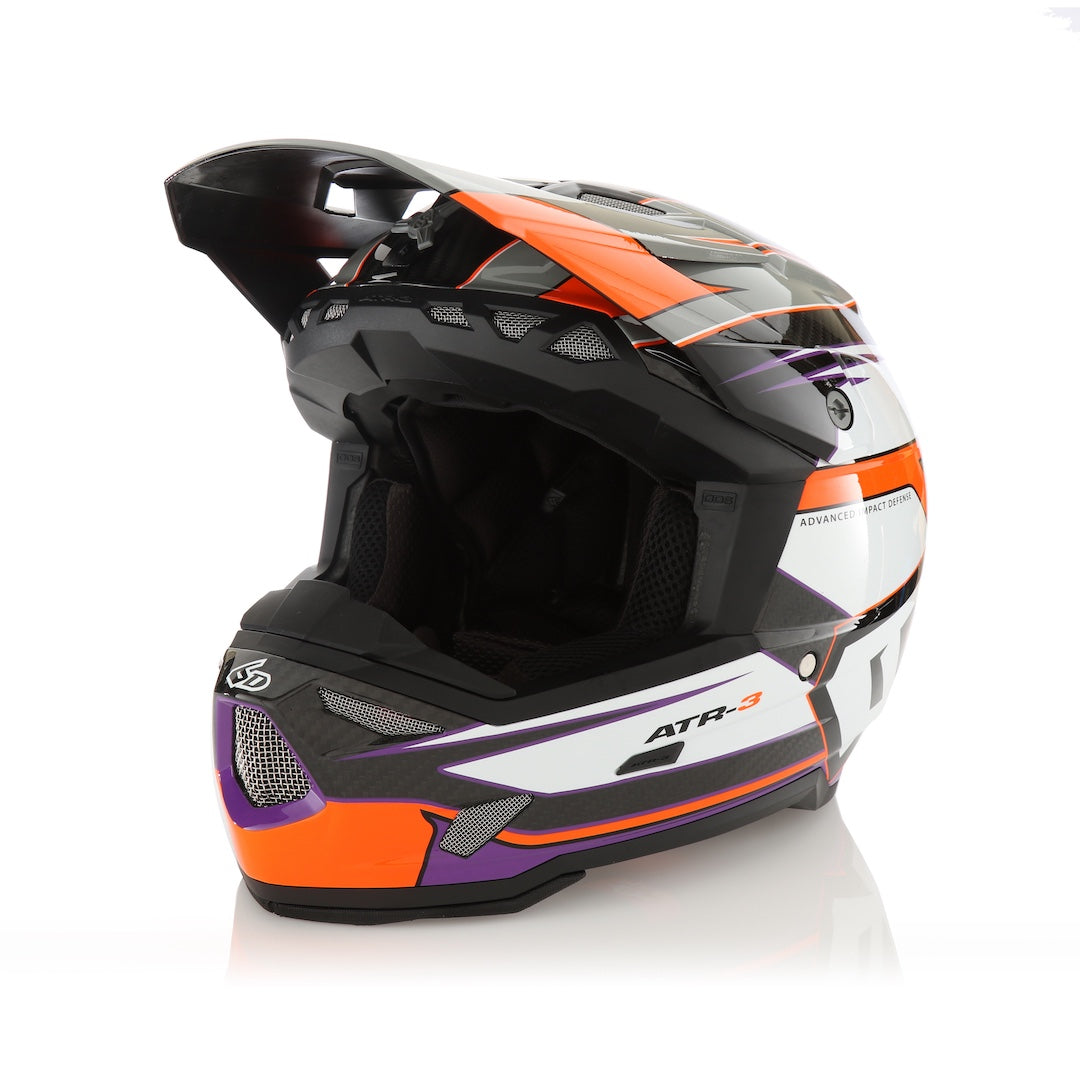 6D ATR-3 MX Helmet Hyper Gloss Neon Orange/Purple