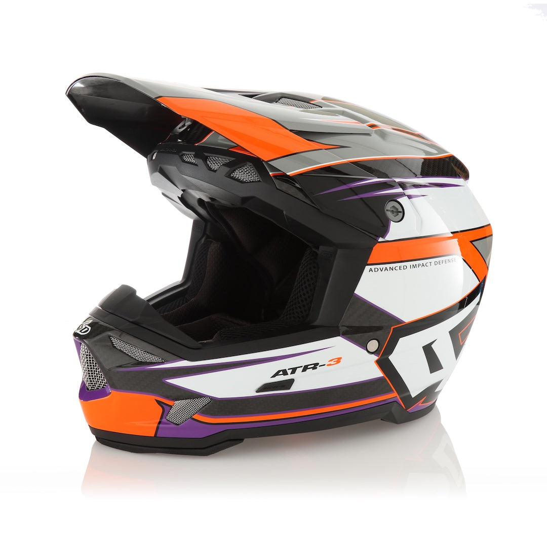 6D ATR-3 MX Helmet Hyper Gloss Neon Orange/Purple