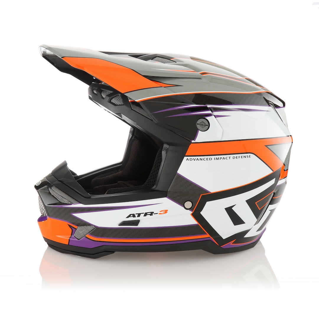 6D ATR-3 MX Helmet Hyper Gloss Neon Orange/Purple