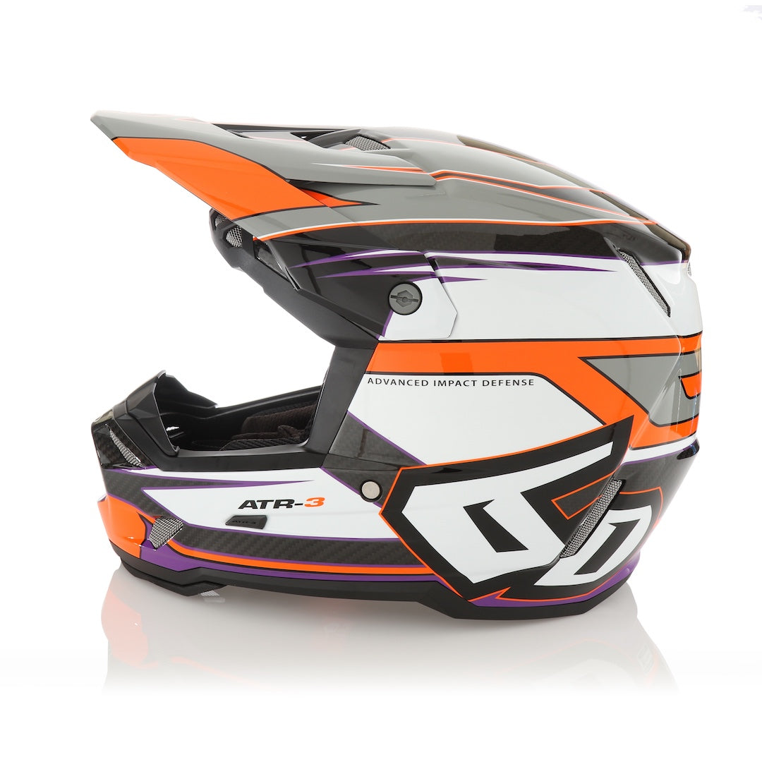 6D ATR-3 MX Helmet Hyper Gloss Neon Orange/Purple