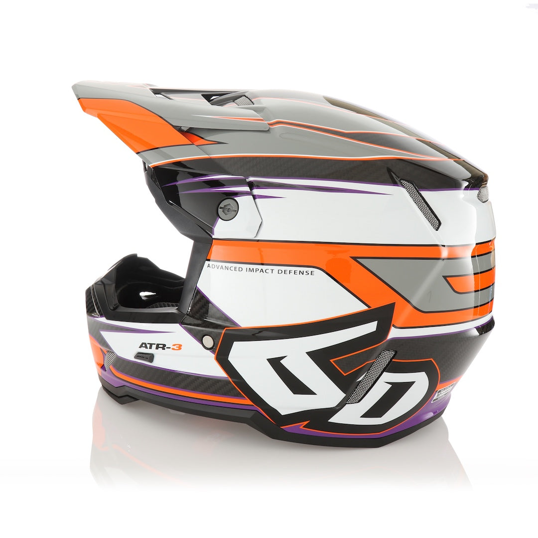 6D ATR-3 MX Helmet Hyper Gloss Neon Orange/Purple