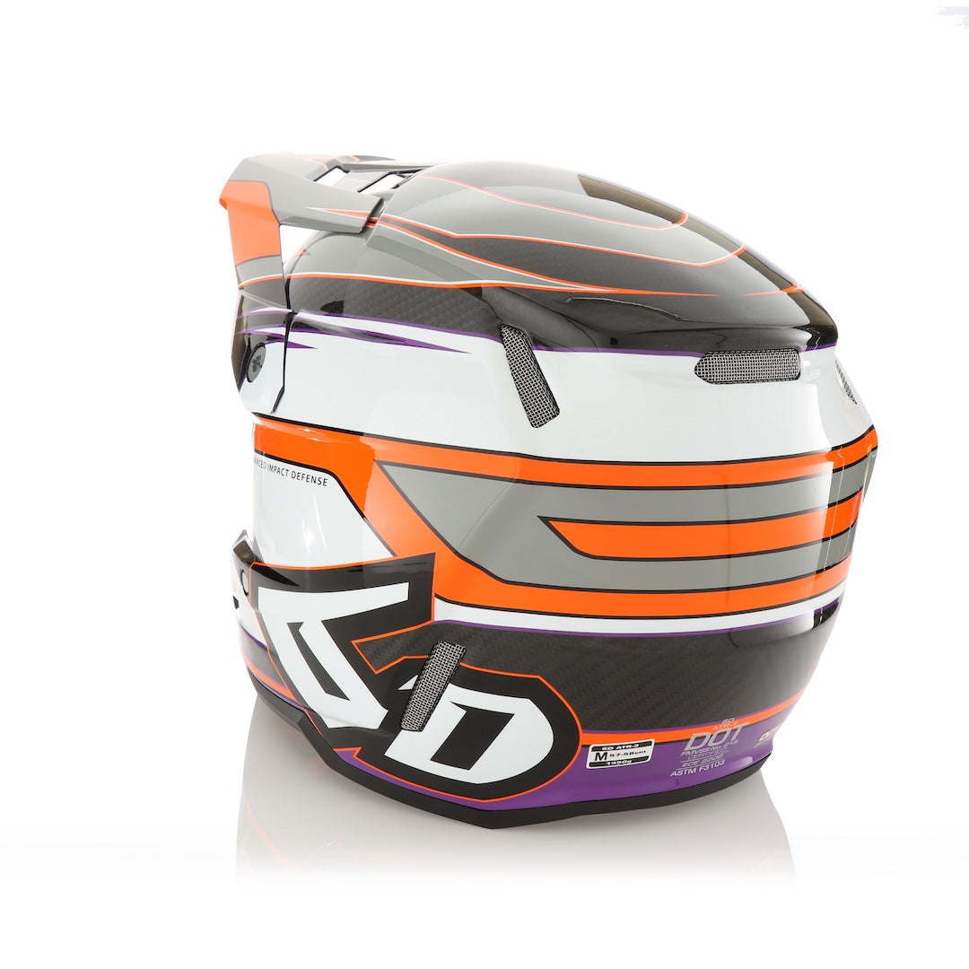 6D ATR-3 MX Helmet Hyper Gloss Neon Orange/Purple