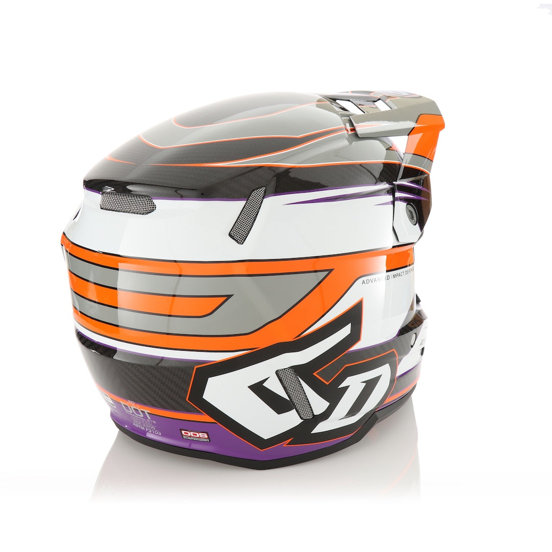 6D ATR-3 MX Helmet Hyper Gloss Neon Orange/Purple