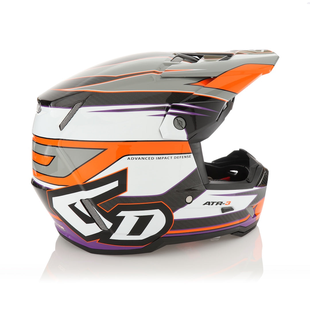 6D ATR-3 MX Helmet Hyper Gloss Neon Orange/Purple