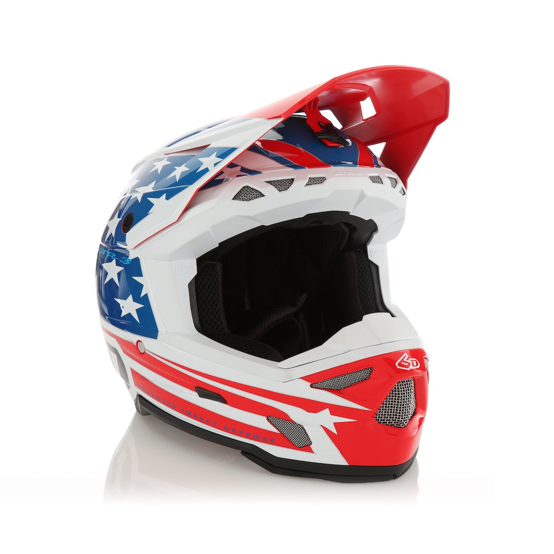 6D ATR-3 MX Helmet Patriot Gloss Red/White/Blue