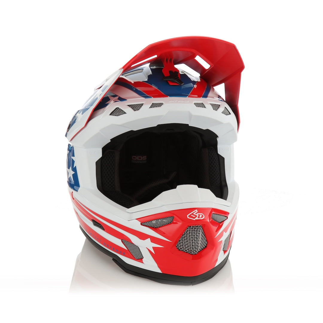 6D ATR-3 MX Helmet Patriot Gloss Red/White/Blue