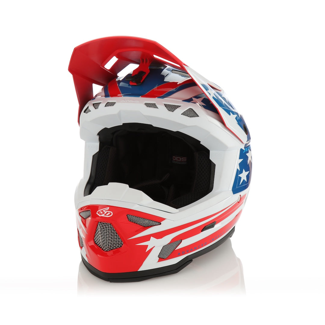 6D ATR-3 MX Helmet Patriot Gloss Red/White/Blue