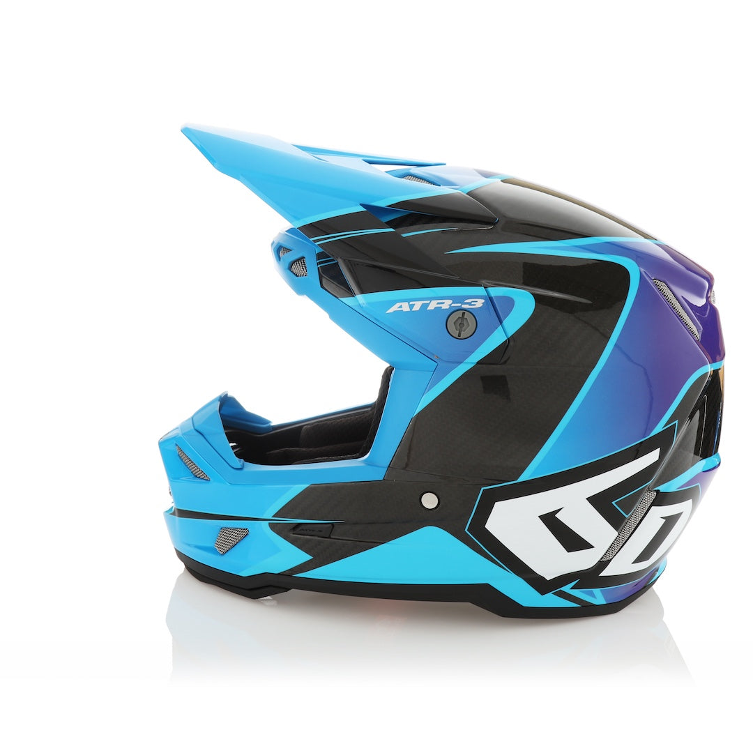 6D ATR-3 MX Helmet Wave Gloss Cyan/Blue/Purple