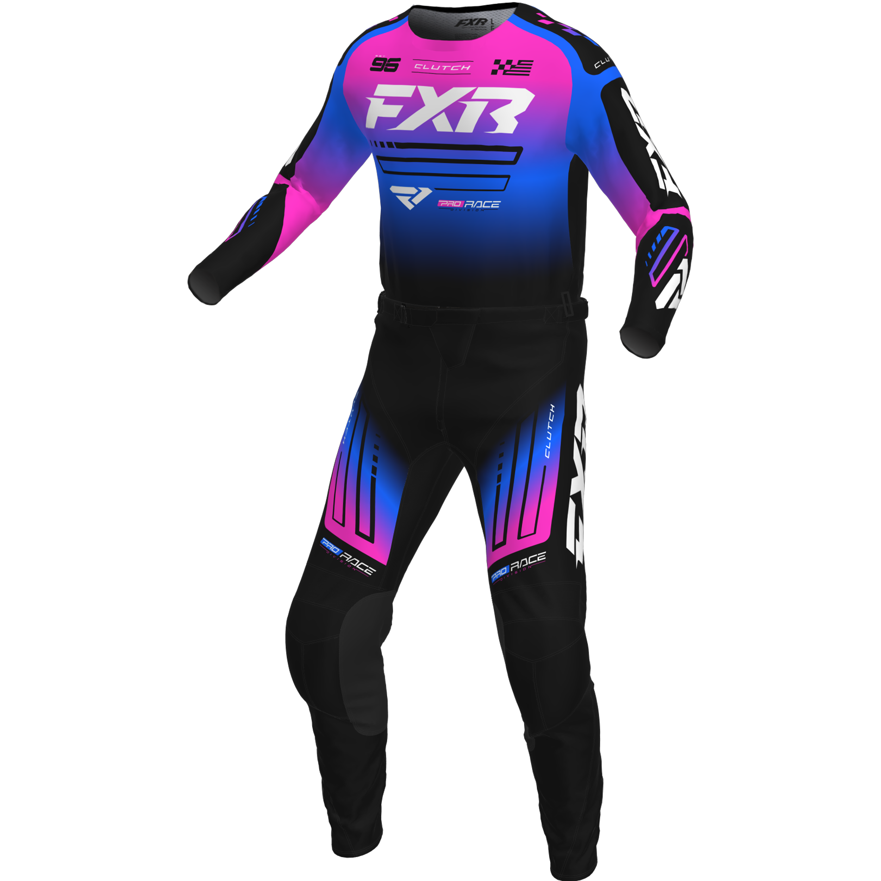 FXR KIDS Clutch 2025 MX Kit Combo Black/Blue/Pink