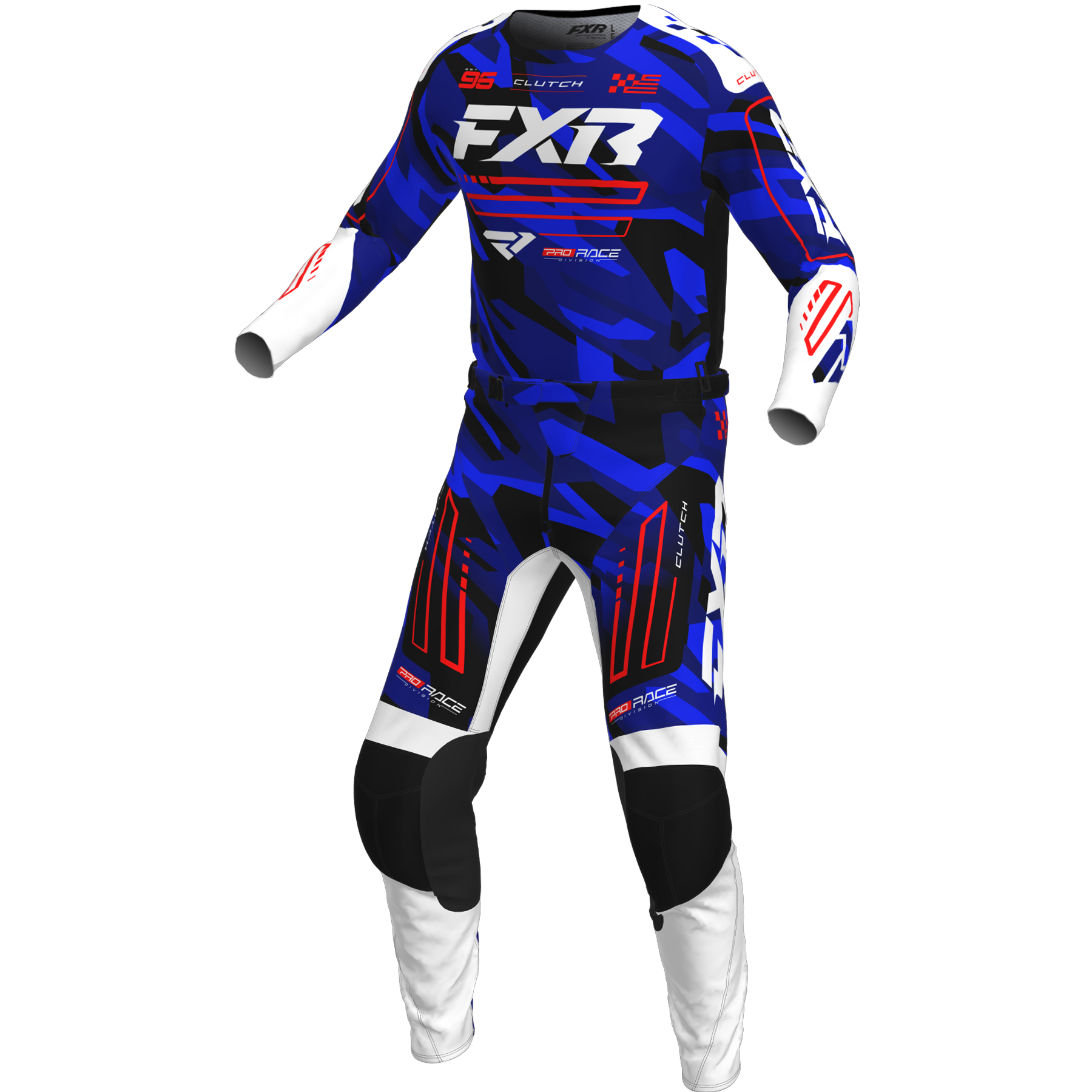 FXR KIDS Clutch 2025 MX Kit Combo Blue Camo/Red