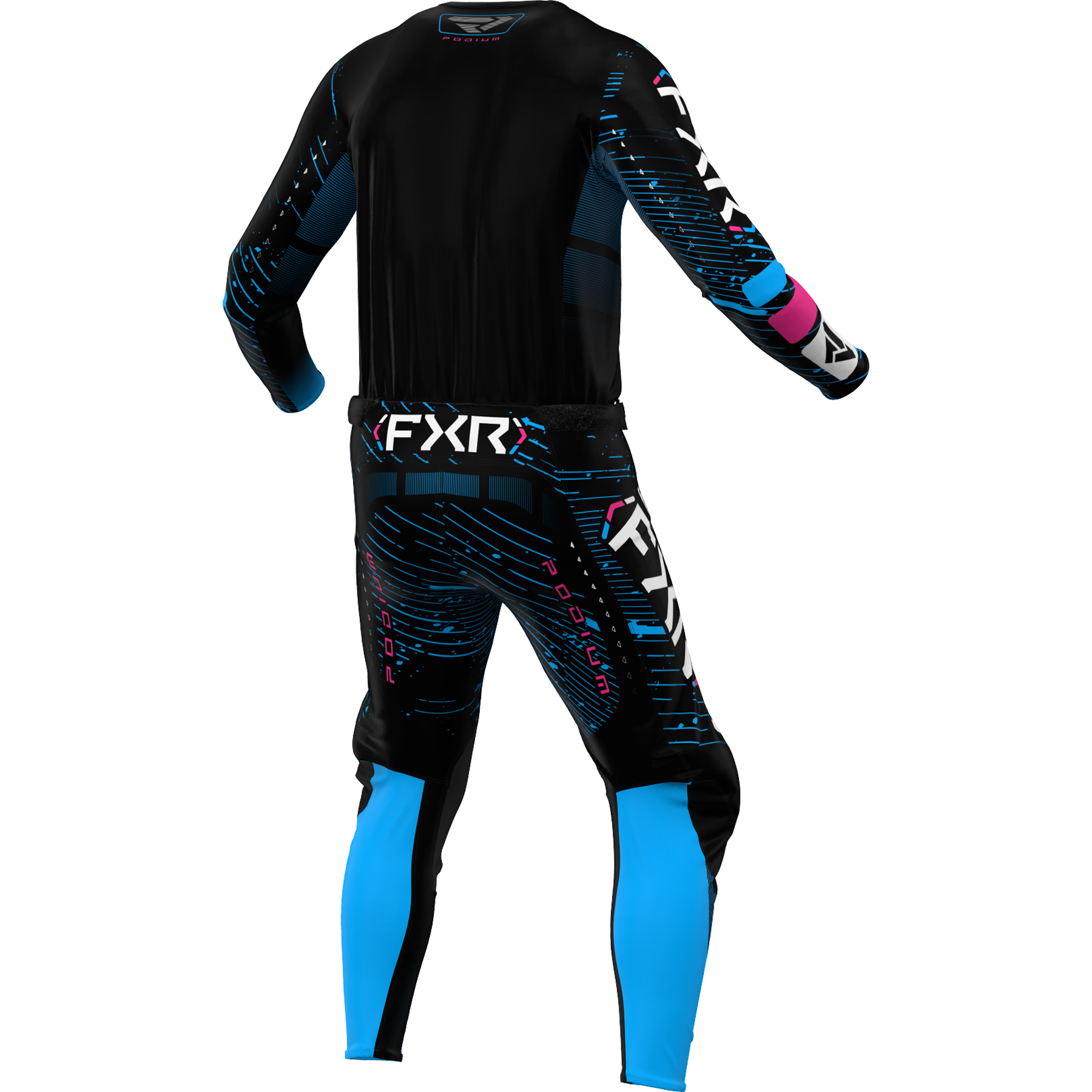 FXR Podium 2025 MX Kit Combo Black/Cyan/Pink