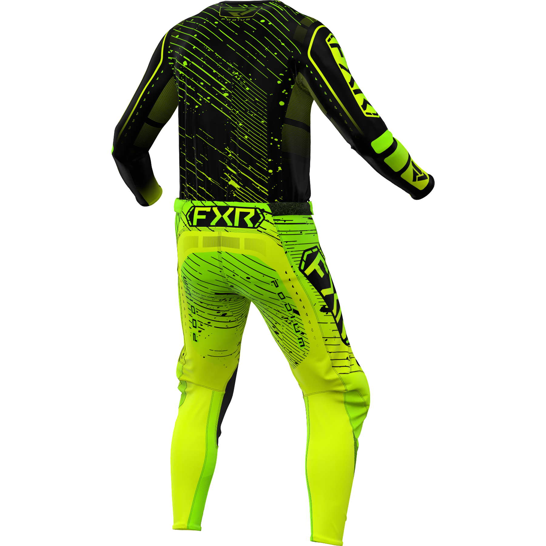 FXR Podium 2025 MX Kit Combo Black/HiVis/Lime