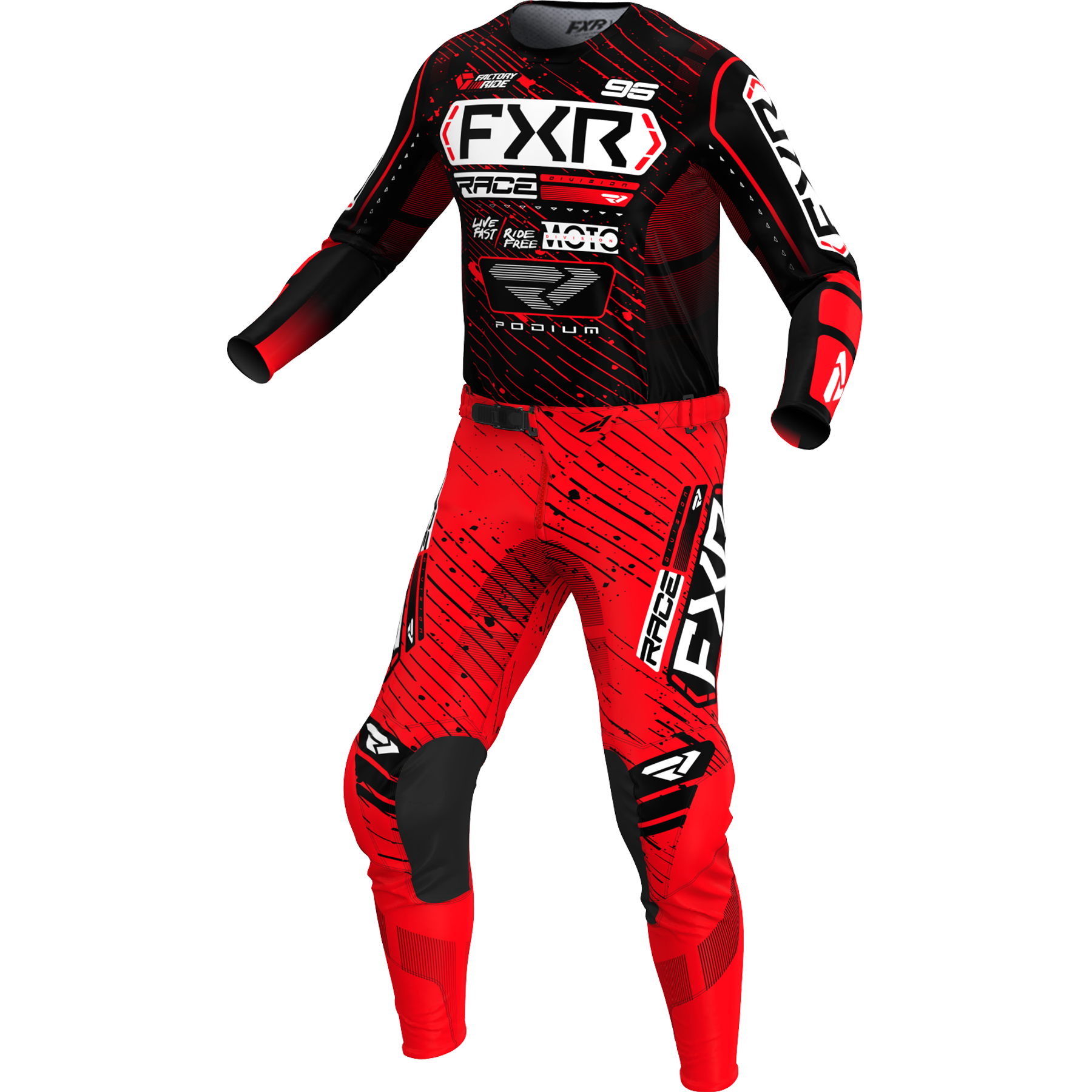 FXR Podium 2025 MX Kit Combo Black/Red