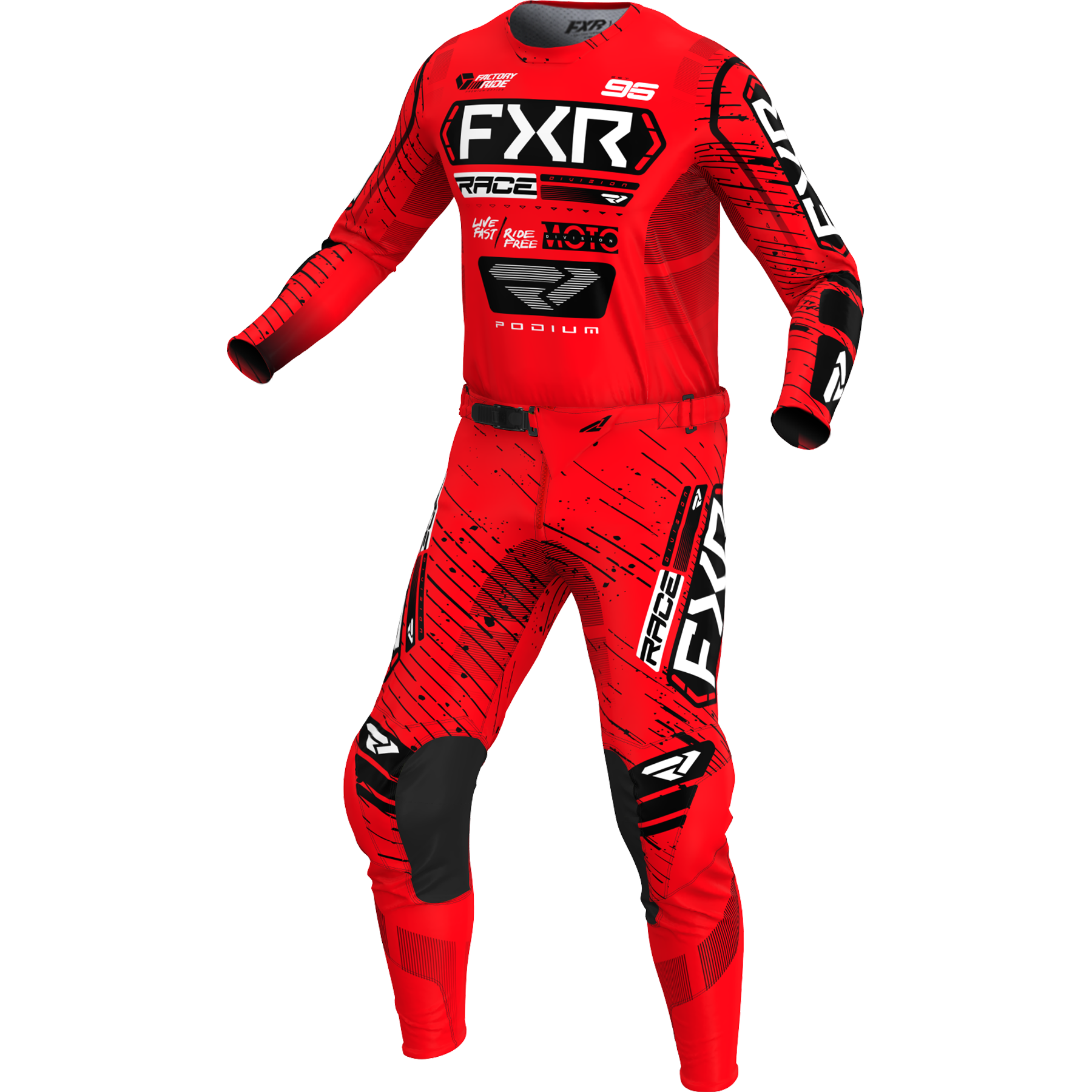 FXR Podium 2025 MX Kit Combo Red/Black