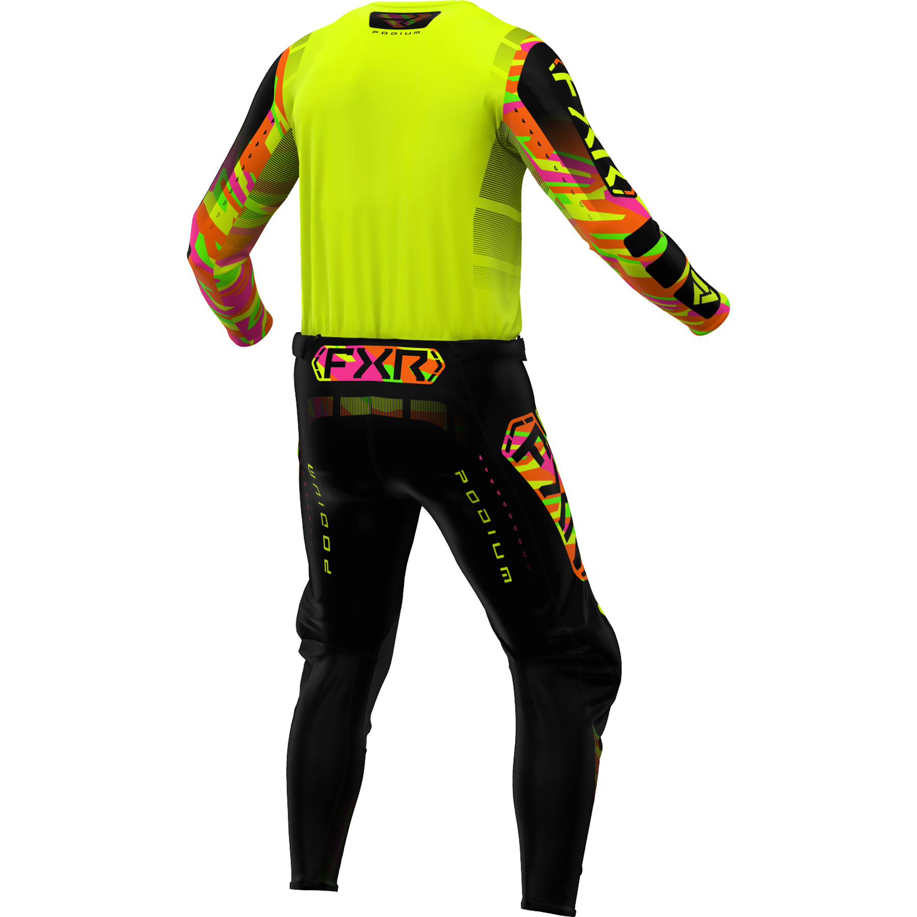 FXR Podium 2025 MX Kit Combo HiVis/Sherbet Camo