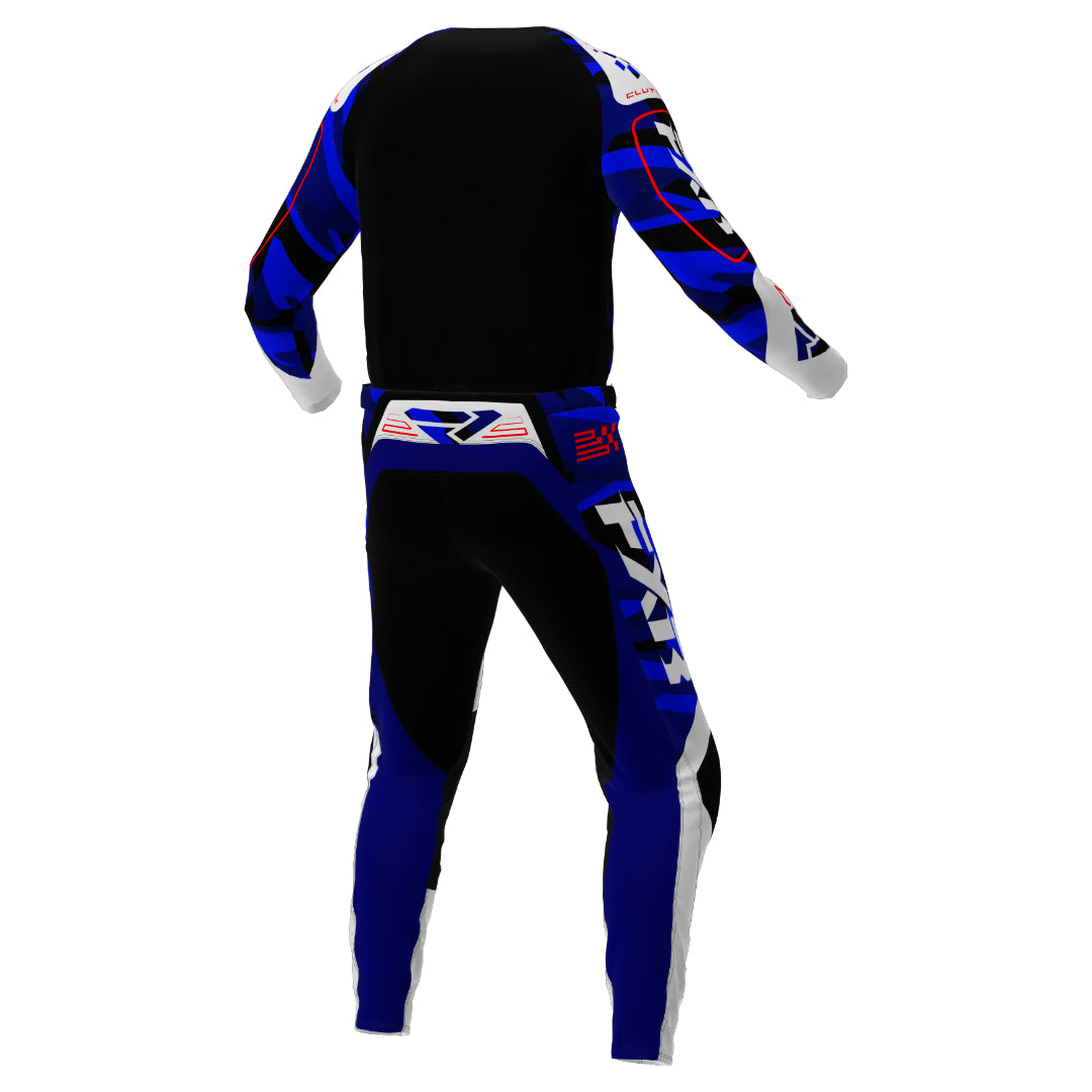 FXR YOUTH Clutch 2025 MX Kit Combo Blue Camo/Red