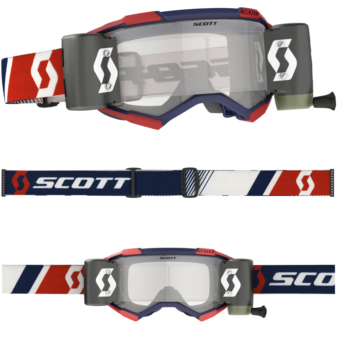 Scott Fury WFS Roll Off Goggle Red/Blue - Clear Lens