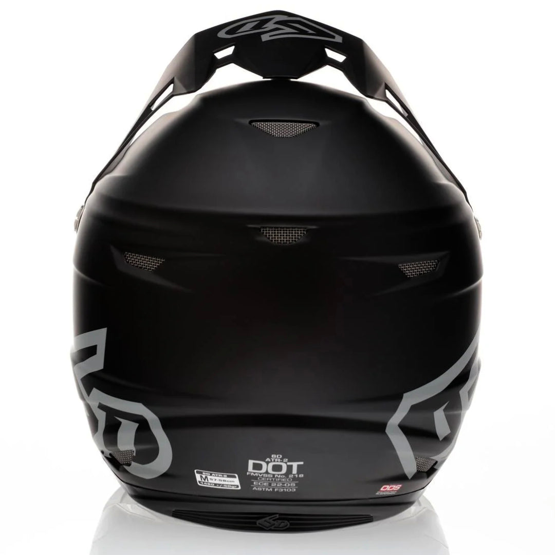 6D ATR-2Y Youth MX Helmet Solid Matte Black