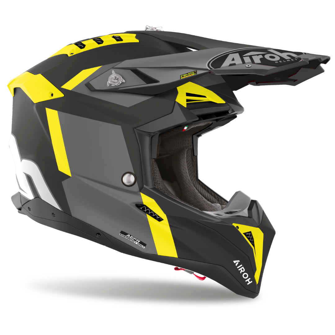 Airoh Aviator 3 Glory Matt MX Helmet Yellow