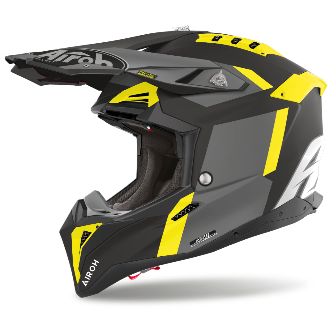 Airoh Aviator 3 Glory Matt MX Helmet Yellow