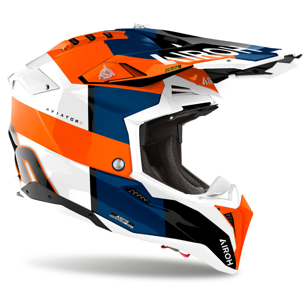 Airoh Aviator 3 Monach Gloss MX Helmet Orange