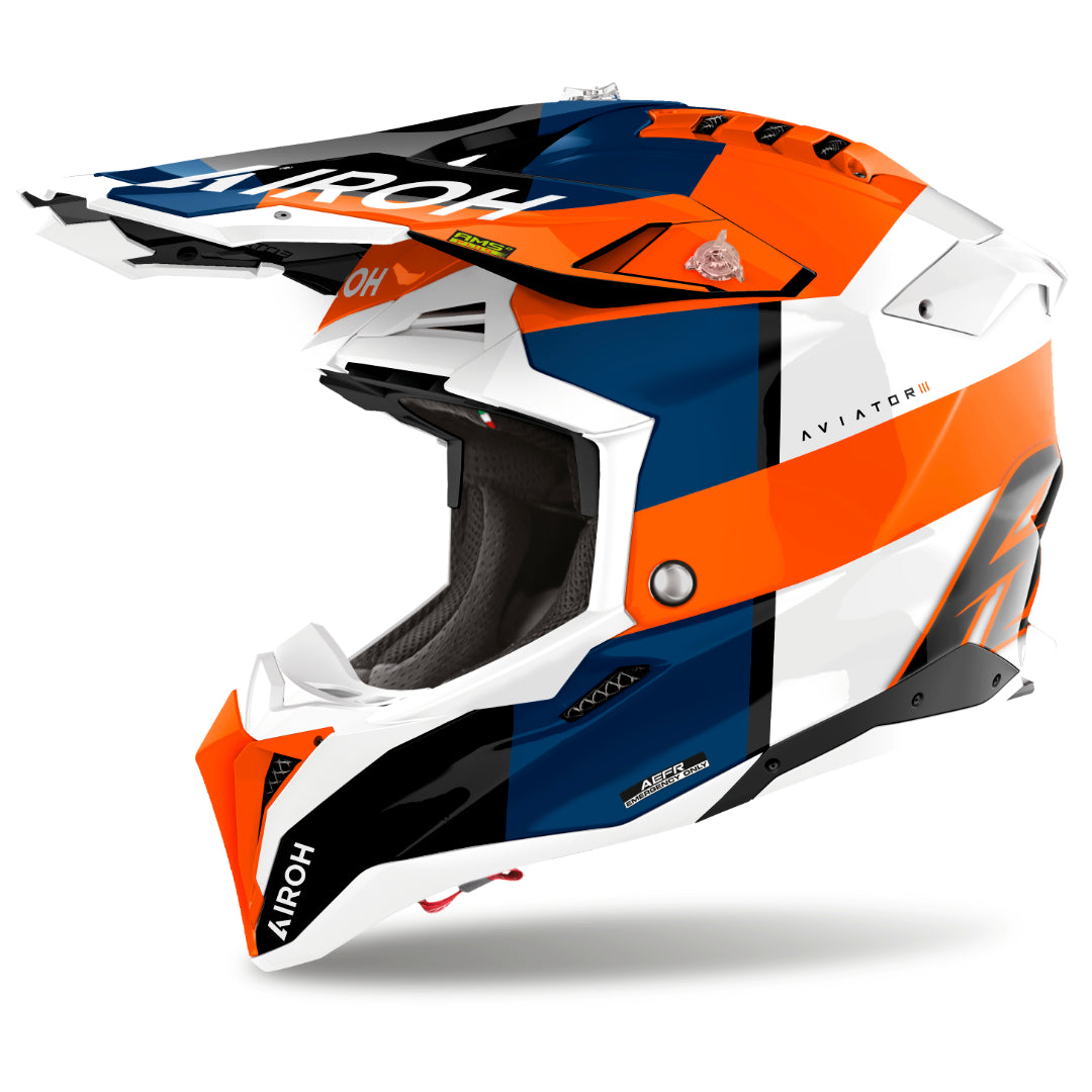 Airoh Aviator 3 Monach Gloss MX Helmet Orange