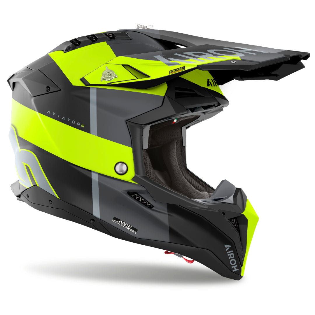 Airoh Aviator 3 Monach Matt MX Helmet Yellow