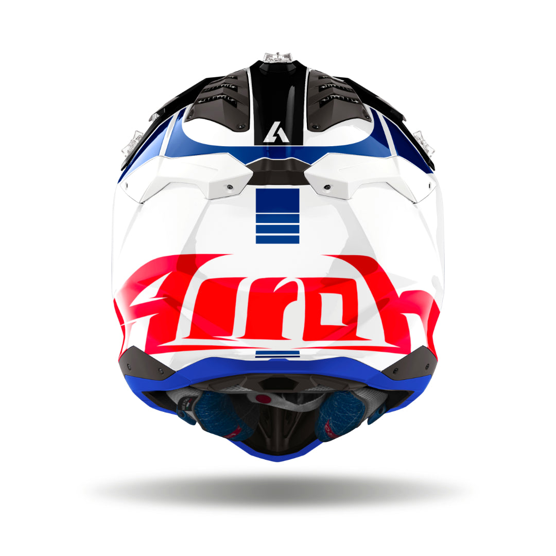 Airoh Aviator 3 Push Gloss MX Helmet Blue/Red