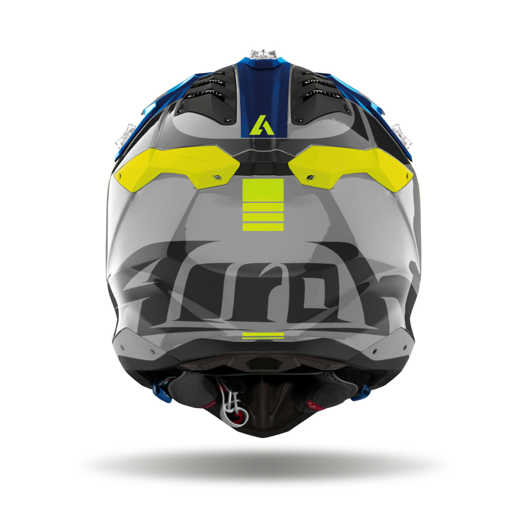 Airoh Aviator 3 Push Gloss MX Helmet Blue