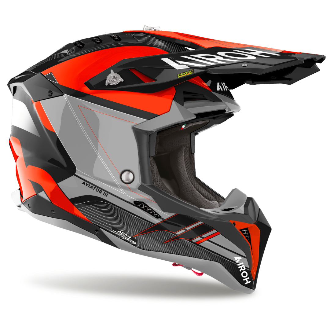 Airoh Aviator 3 Saber Gloss MX Helmet Orange