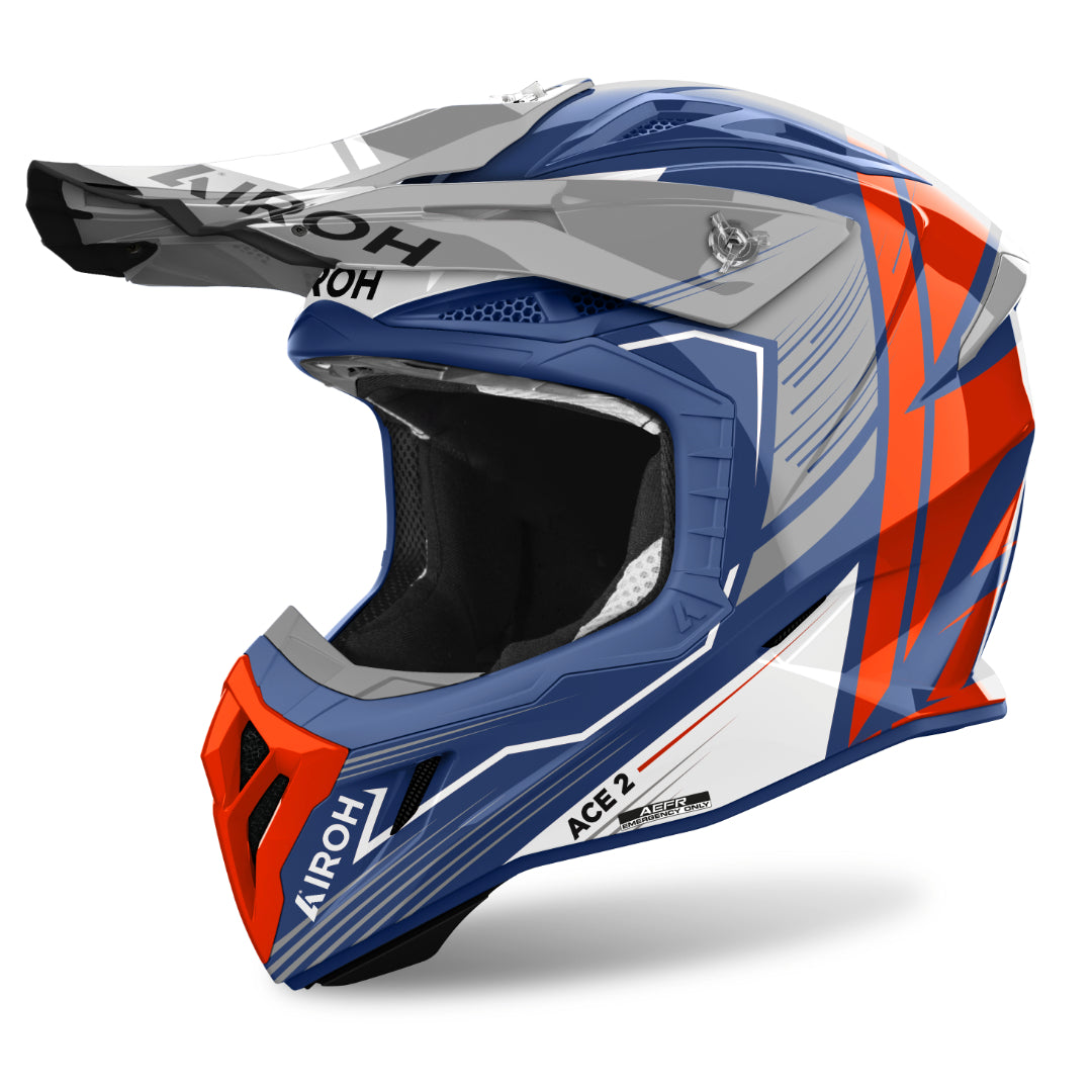 Airoh Aviator Ace 2 Engine Gloss MX Helmet Cerulean